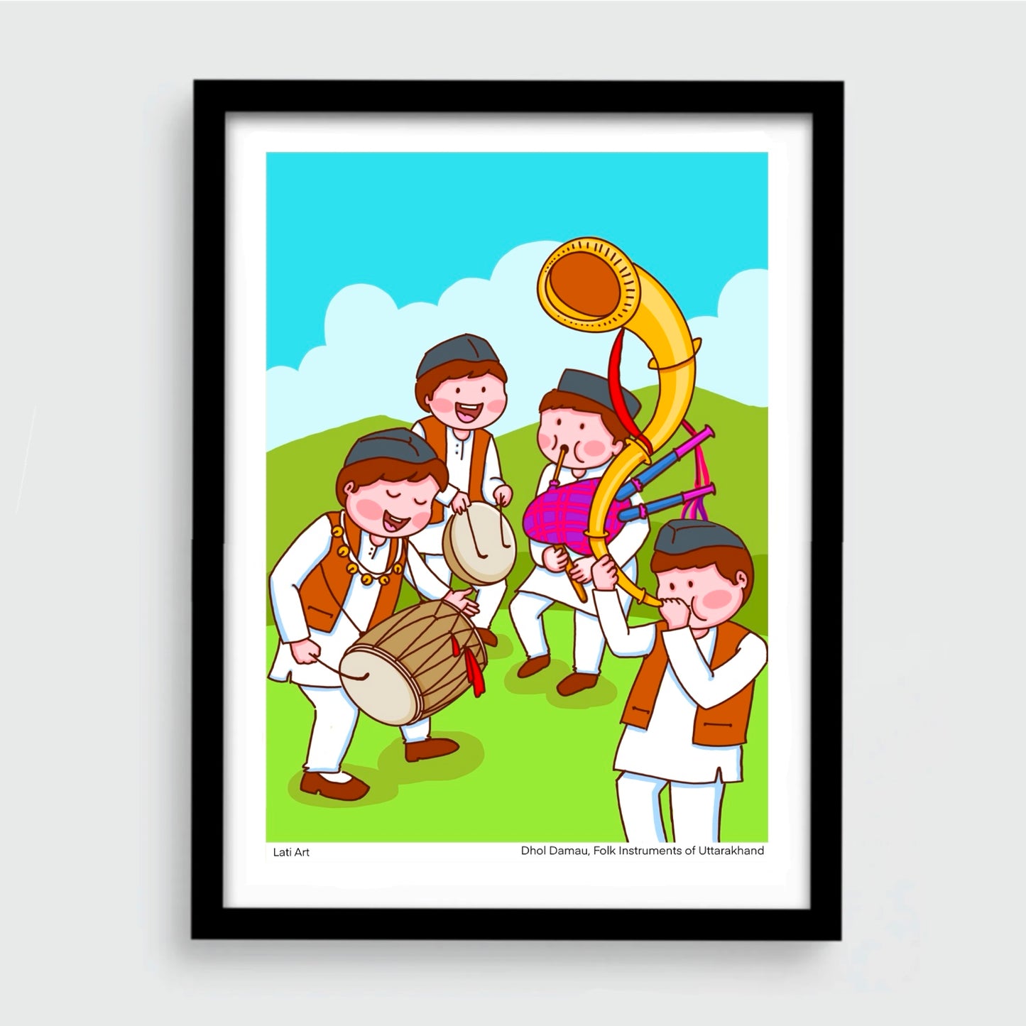 Folk musical instruments frame